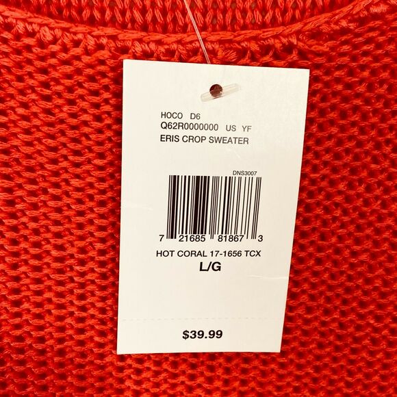 Guess Sweater Top Hot Coral Size Large Dolman Short Sleeve Oversized Size Large - Picture 6 of 15